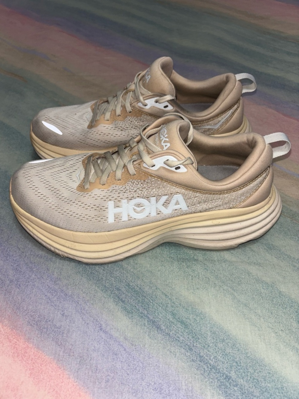 Hoka One One Bondi 8 Cream Vanilla men’s 8.5 running shoes